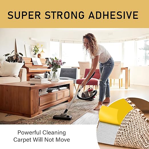 WINNOW Heavy Duty Double Sided Rug Tape 1 Inch x 66 Feet – Carpet Tape Gripper - Image 3