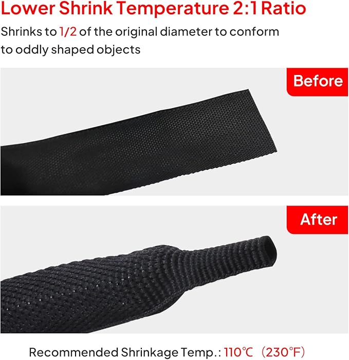 2 in 1 Heat Shrink Braided Sleeving Fabric Tubing-Ideal fit Irregular Shape - Image 3