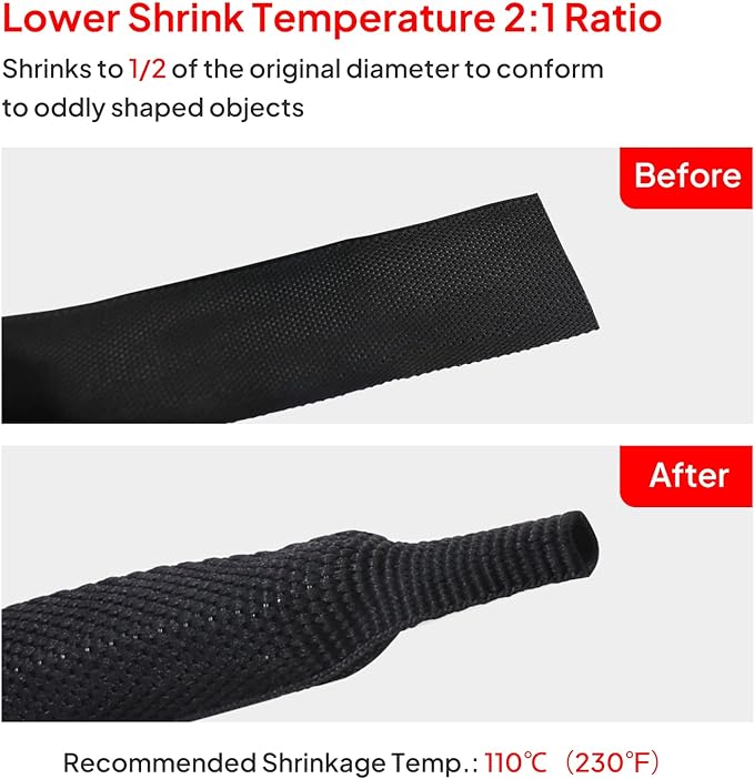 2 in 1 Heat Shrink Braided Sleeving Fabric Tubing-Ideal fit Irregular Shape - Image 3