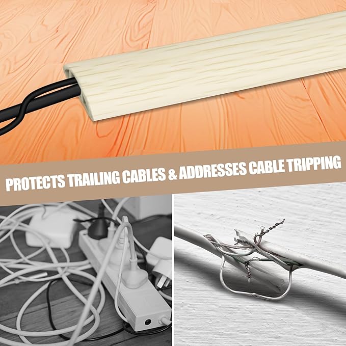 Floor Cord Cover Self Adhesive Cord Hider, 20FT Cable Management, Extension - Image 6