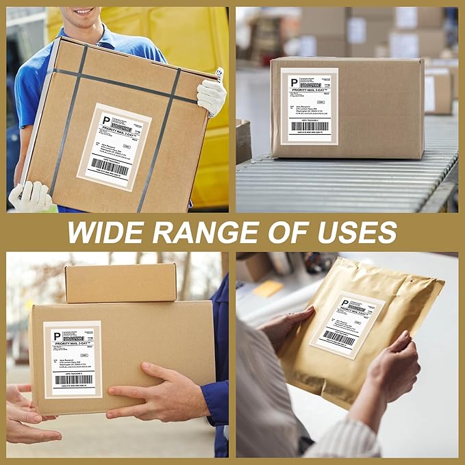 AZUREAL 100PCS Shipping Label Sleeves, 7.5" x 5.5" Packing Slip Pouches - Image 7