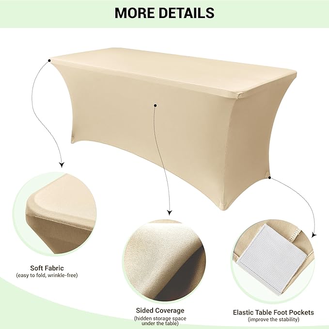 Obstal 6 Pack Stretch Spandex Table Covers - Image 5