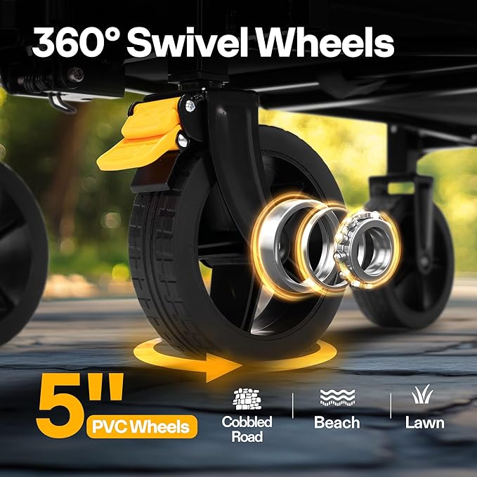 VIVOHOME 130L Collapsible Wagon - Image 4