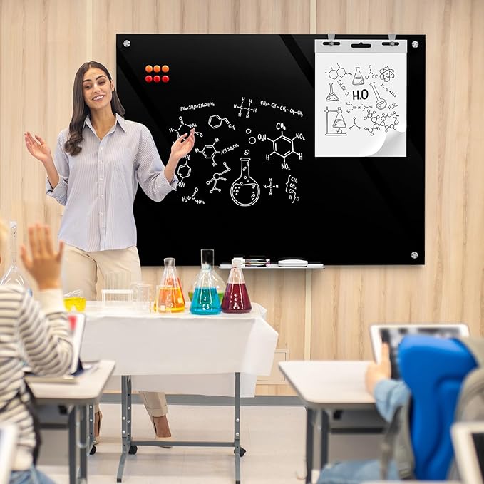 MaxGear Glass Whiteboard 48x36 Inches Wall Mounted, Magnetic Black Dry Erase - Image 7