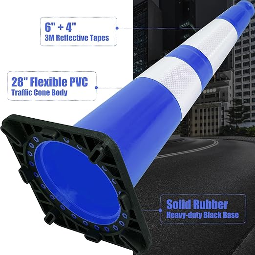 6 Pack 28" Large PVC Traffic Cones - Image 4