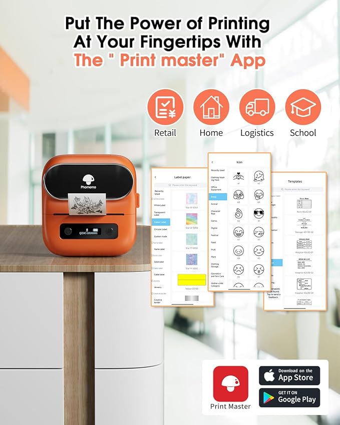Phomemo M220 Label Printer, Barcode Printer, Clothing Labeling, - Image 3