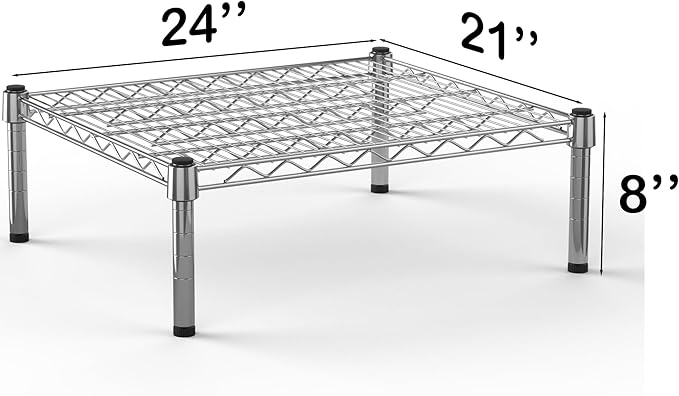 21''W x 24''L x 8''H Chrome Plated Wire Dunnage Rack | Off The Floor Storage - Image 2