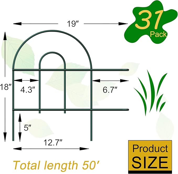 Decorative Garden Folding Border Fence, Metal Wire Edging Flower Fence Panel - Image 3