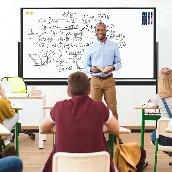 H-Qprobd Dry Erase Board with Stand 72"x40" Magnetic Mobile Whiteboard on - Image 6