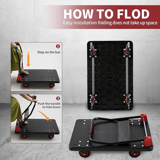 Platform Truck Push Cart Dolly, Foldable Hand Trucks - Image 4