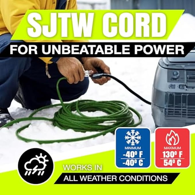3ft Outdoor/Indoor Extension Cord 10/3 Gauge Ultra Heavy Duty 3 Prong SJTW - Image 8