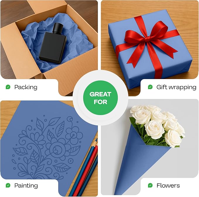 IDL Packaging 36" x 1200" Blue Kraft Paper Roll - Image 6