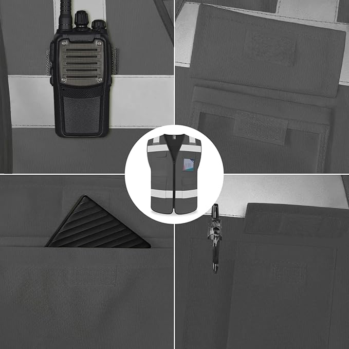 TCCFCCT Hi Vis Vest 5 Pockets High Visibility Reflective Safety Vest - Image 4