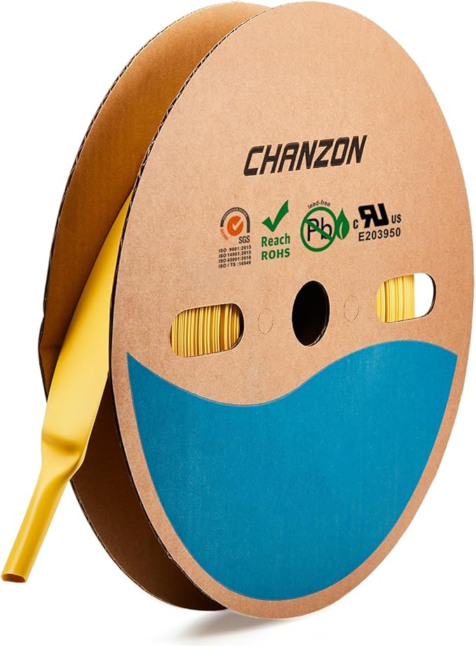 Chanzon 5/8" Diameter Yellow Heat Shrink Tubing by Chanzon