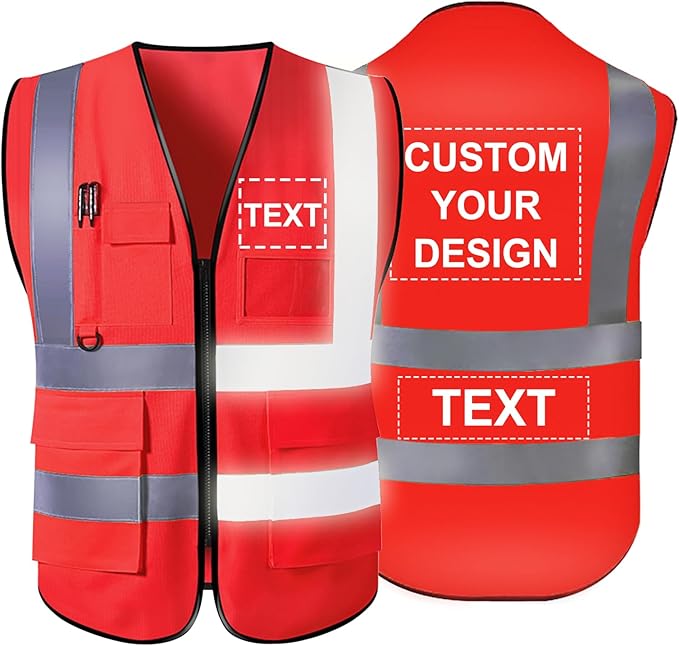 Personalized Safety Vest Custom High Vis Vest Customize Logo Safety Vest by Unknown