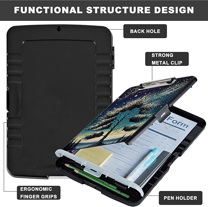 Clipboard with Storage, Heavy Duty Plastic Storage Clipboard with Low Profile - Image 6