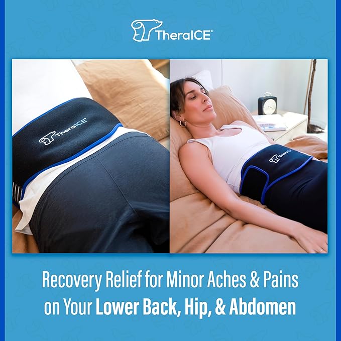 TheraICE Ice Pack for Back Pain Relief | Reusable Lower Back Wrap for Hot or - Image 3