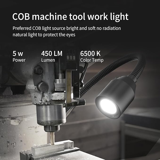 LED Work Lights, 450 lumens COB lamp Beads, Flexible gooseneck Lights, - Image 3