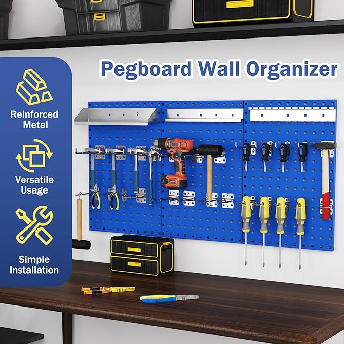 Goplus Garage Pegboard, Metal Pegboard Tool Organizer Kit - Image 3