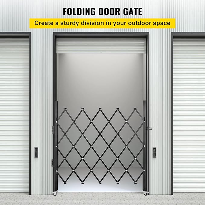 VEVOR Folding Security Door, 63.39" H x 70" W Accordion Gate, 360 Rolling - Image 2
