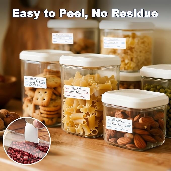 1200 Pieces Removable Food Labels Stickers, 2 Rolls 1x3 Inch Freezer Labels - Image 3