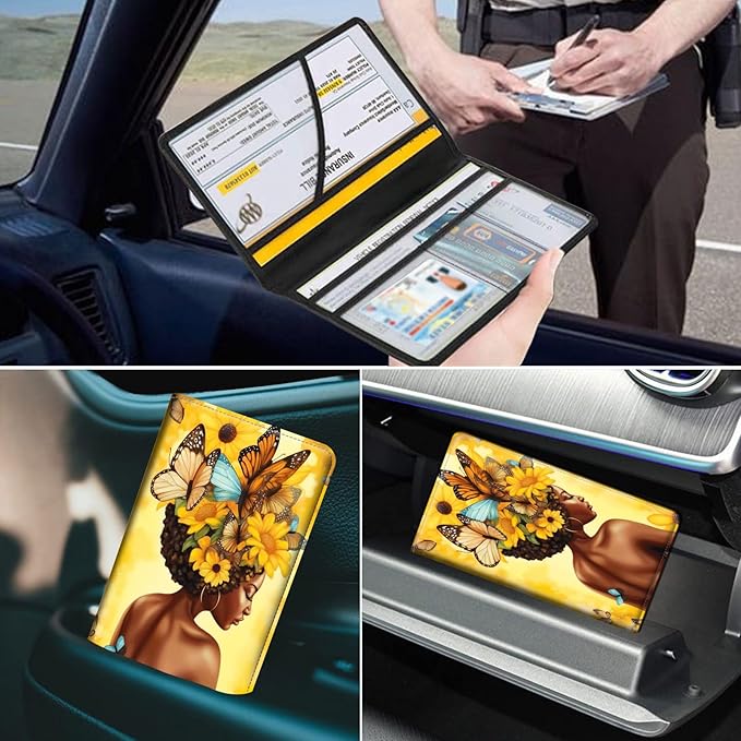 Car Registration and Insurance Holder, Leather Car Glove Box Organizer - Image 7