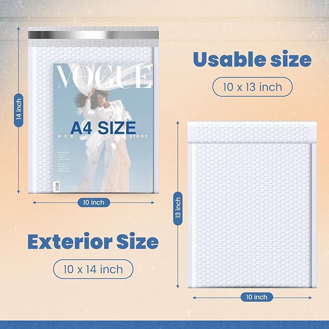 Fuxury Bubble Mailers 10x13 Inch White 500 Pack Bulk Padded Envelopes Thick - Image 2