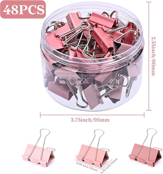 Temiary Aesthetic Binder Clips, Binding Paperwork Clamps - Image 2