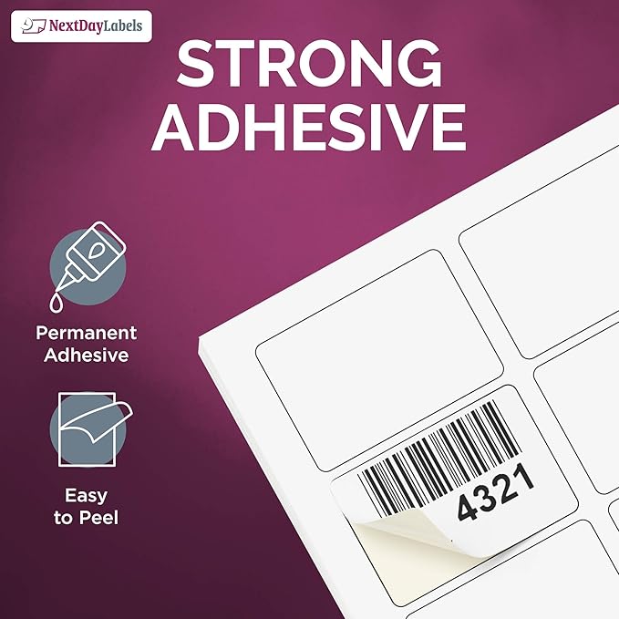 NextDayLabels – 3-3/8" x 2-1/3" Rectangular Sticker Labels - Image 6