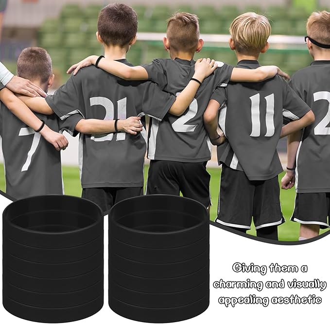 100 Pieces Blank Rubber Bracelets Sport Elastic Band, Ssolid Color Silicone - Image 5