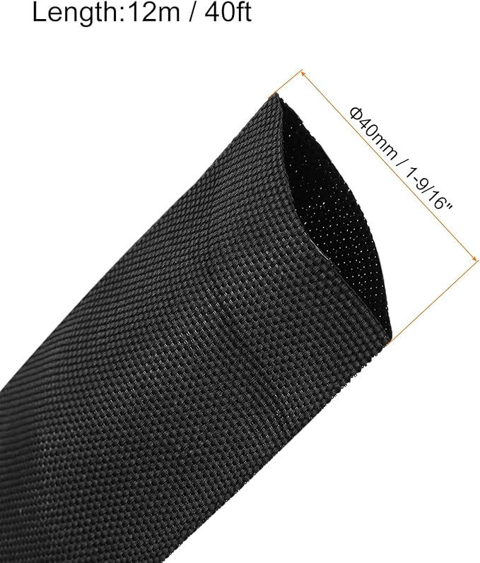 MECCANIXITY Braided Cable Sleeves Heat Shrinkable Fabric Sleeving, 1 9/16" 40ft - Image 2