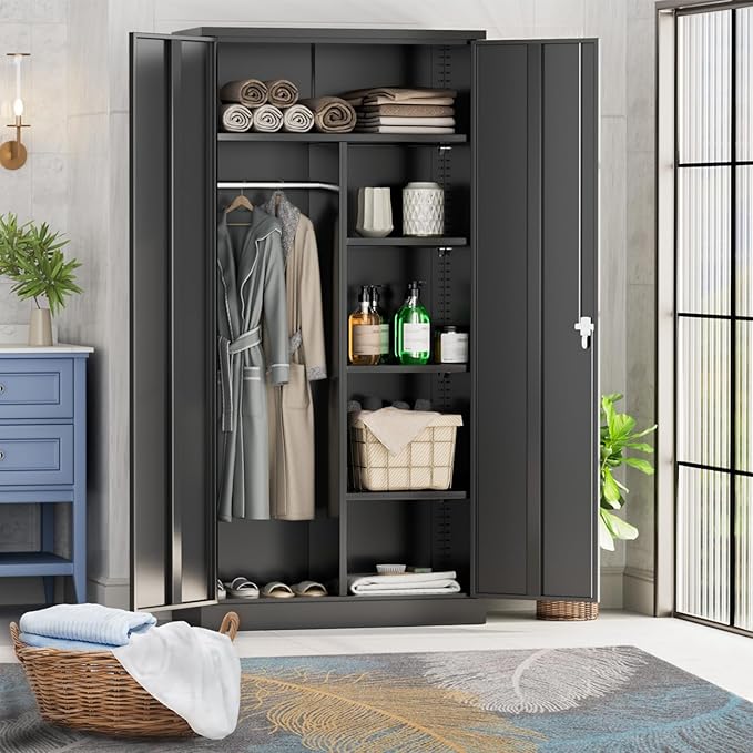 Greenvelly Metal Storage Wardrobe Cabinet - Image 3