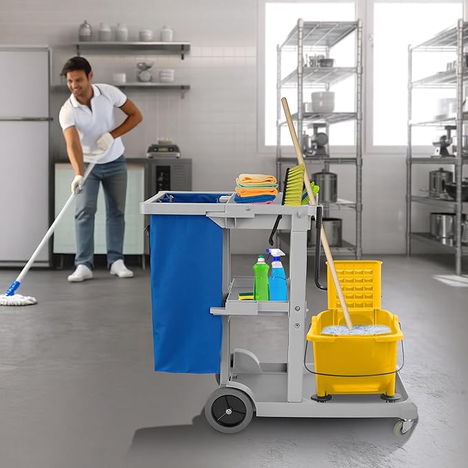 Dryser Commercial Janitorial Cleaning Cart on Wheels - Image 7
