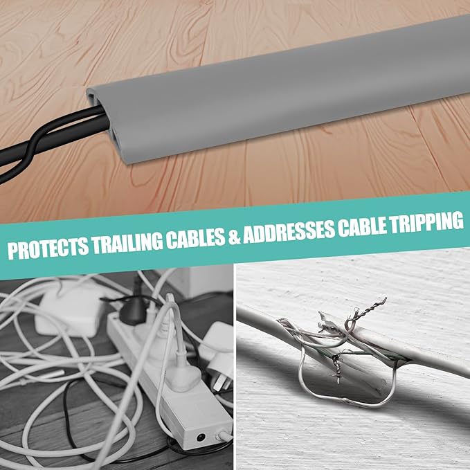 Floor Cord Cover Cavity 0.8"x0.37" Self Adhesive Cord Hider, 10FT Low Profile - Image 6