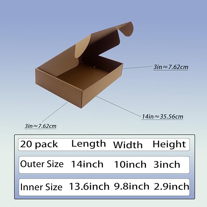 14x10x3 inch Shipping Boxes Pack of 20 - Image 6