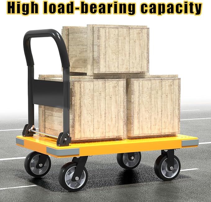 WUD Push Cart, Folding Mobile Platform Trolley, Thickened and Reinforced - Image 5