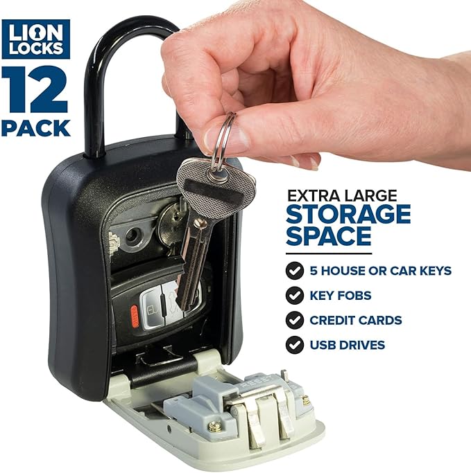 Key Lock Box for Keys with Code 4 Digit Combination Lockbox for Keys Outdoor - Image 2