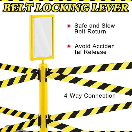 Therwen 6 Pcs Double Retractable Belt Barrier - Image 5