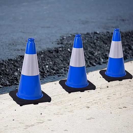 6 Pack 18 Inch Blue Traffic Cones - Image 6