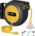 45 FT Retractable Extension Cord Reel, Heavy Duty Power Cord, 12AWG/3C SJTOW by Wilawels
