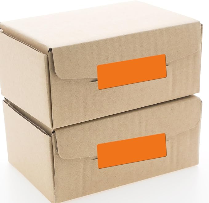 Orange Color Coding Labels 1 × 2 Inches Self-Adhesive Vinyl Rectangle Stickers - Image 6