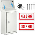 Metal Mount Wall Donation Box Key Lock Money Cash Drop Box by Yaocom