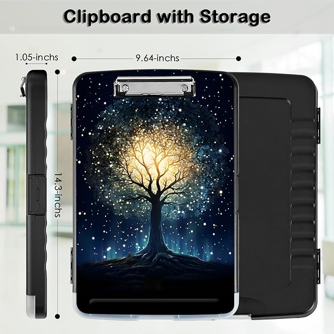 Clipboard with Storage, Office Supplies Nursing Clipboards Folder with Pen - Image 2