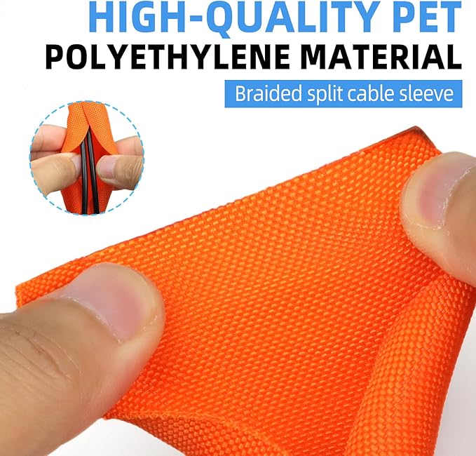 Automotive Wire Loom Tubing, Split Braided Cord Protectors from Pets No Chew - Image 3