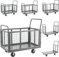 Platform Truck Cart with Cage, 5 in 1 Heavy Duty Platform Carts with Cage 2000 by SmarketBuy