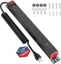 8 Outlet Surge Protector Power Strip, 360° Rotatable Mounting, PD 20W USB C by BTU