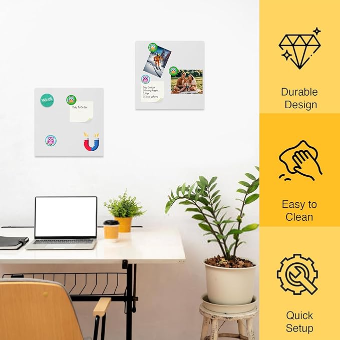 Whiteboard with Adhesive for Tile Wall, Small 8X8 Writing Board, 8 Pack - Image 4