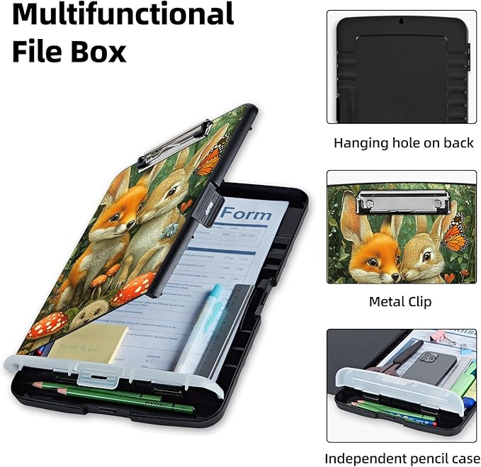 Clipboard with Storage Box & Pen Holder, Heavy Duty Clip Boards 8.5x11 - Image 3