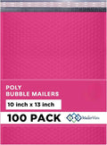 Hot Pink 10x13 Inch Poly Bubble Mailers |Self Seal Padded Envelopes by MAILERVIEW