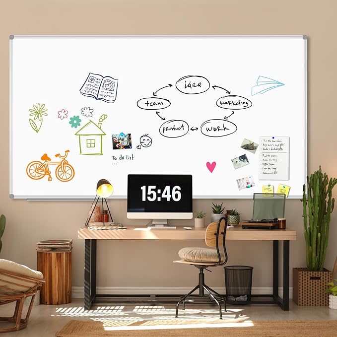 JILoffice Large Magnetic White Board, Dry Erase Whiteboard 96 x 48 Inch - Image 7